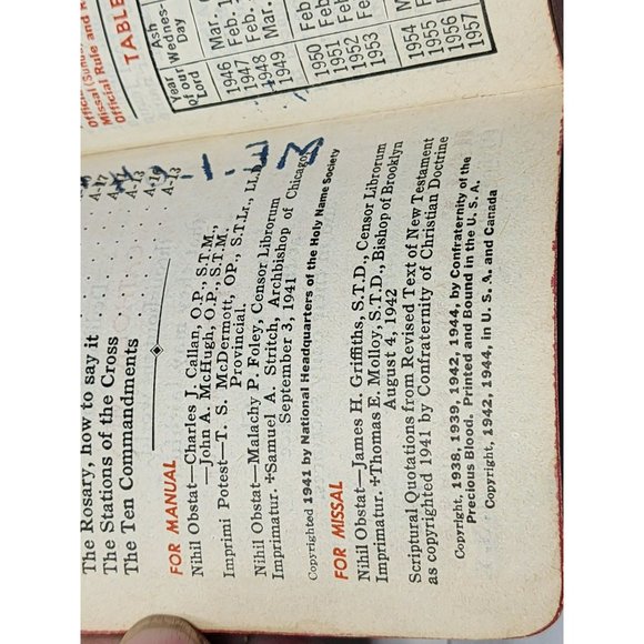 Vintage Official Holy Name‎ Manuel Missal And Bircraft Lucite Acrylic Rose - Picture 3 of 16